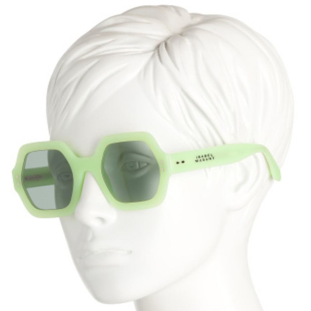 Isabel Marant Lime Green Geometric 52mm Black Lenses Sunglasses Avant Garde Boho